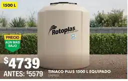 The Home Depot Rotoplas tinaco plus 1500 l equipado oferta