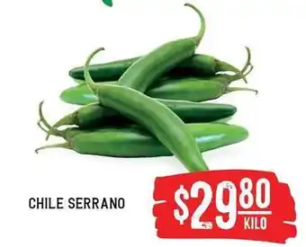 Soriana Híper Serrano - chile serrano oferta