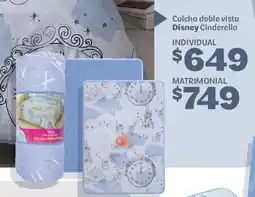 Soriana Híper Disney colcha doble vista cinderella oferta