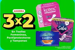 HEB Kotex Saba Tampax oferta