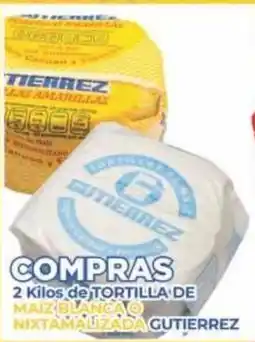 Super Gutiérrez Gutierrez tortilla de maiz blanco o nixtamalizada oferta