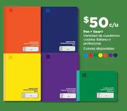 Bodega Aurrerá Variedad de cuadernos cosidos italiano o profesional oferta