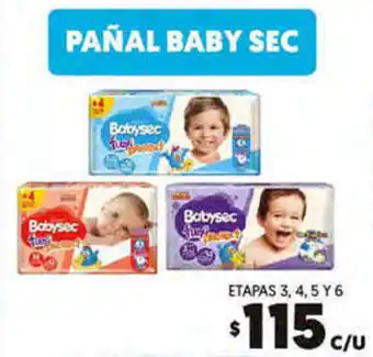 Merco Pañal Babysec Etapas 3, 4, 5 y 6 oferta
