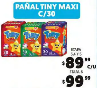 Merco Pañal Tiny Maxi Etapa 3, 4 y 5 c/30 oferta