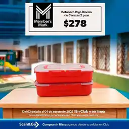 Sam's Club Member's Mark Botanero Rojo Diseño de Cerezas oferta