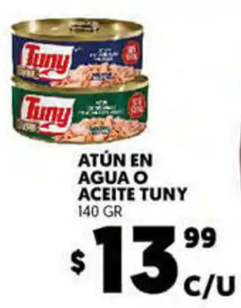 Merco Atún en Agua o Aceite Tuny 140g oferta