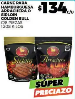 Merco Golden Bull Carne para Hamburguesa Arrachera o Sirloin oferta