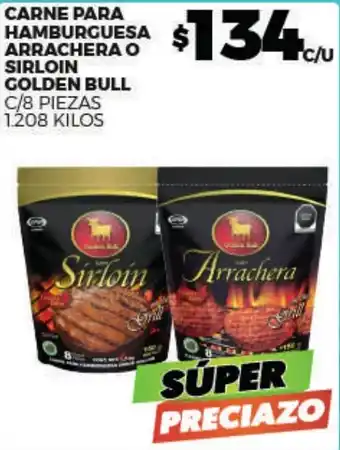 Merco Golden Bull Carne para Hamburguesa Arrachera o Sirloin oferta