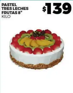 Merco pastel tres leches frutas 8" oferta