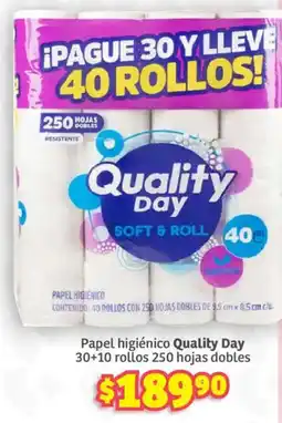Soriana Híper Quality Day papel higiénico oferta