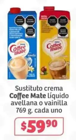 Soriana Híper Coffee Mate sustituto crema líquido avellana o vainilla oferta