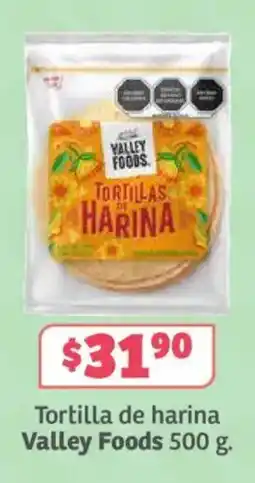Soriana Híper Valley Foods tortilla de harina oferta