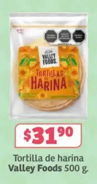 Soriana Híper Valley Foods tortilla de harina oferta