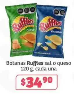 Soriana Híper Botanas Ruffles sal o queso oferta