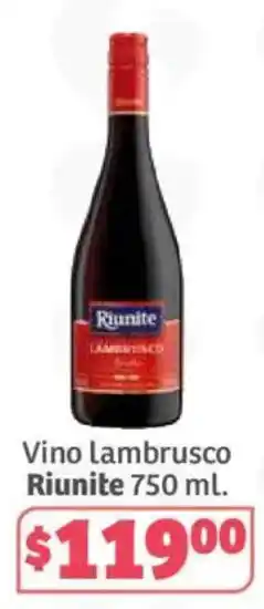 Soriana Híper Riunite Vino Lambrusco oferta