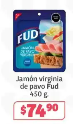 Soriana Híper Fud jamón de pavo virginia oferta