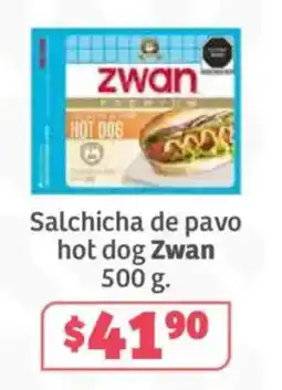 Soriana Híper Zwan salchicha de pavo hot dog oferta