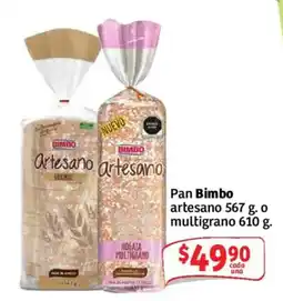 Soriana Mercado Pan Bimbo artesano o multigrano oferta