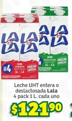 Soriana Súper Leche UHT entera o deslactosada Lala oferta