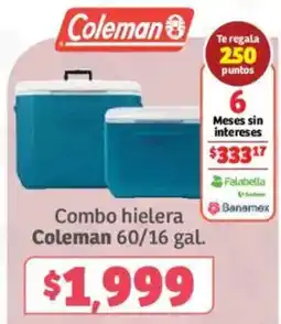 Soriana Híper Coleman Combo hielera 60/16 gal. oferta