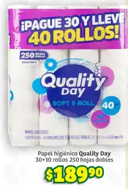 Soriana Súper Quality Day papel higiénico oferta