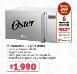 Soriana Híper Oster microondas 1.1 pies oferta