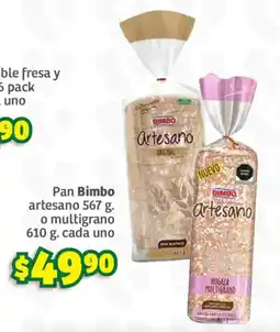 Soriana Súper Bimbo Pan Artesano oferta