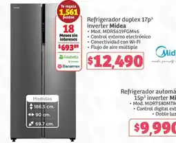 Soriana Híper Midea refrigerador duplex 17p3 inverter oferta