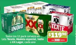 Soriana Mercado Tecate Modelo Especial Indio XX Lager oferta