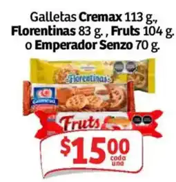 Soriana Mercado Galletas Cremax Florentinas Fruts Emperador Senzo oferta
