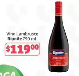 Soriana Súper Riunite vino lambrusco oferta