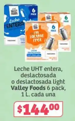 Soriana Súper Valley Foods Leche UHT entera deslactosada o deslactosada light oferta