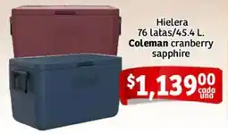 Soriana Mercado Coleman hielera cranberry sapphire oferta