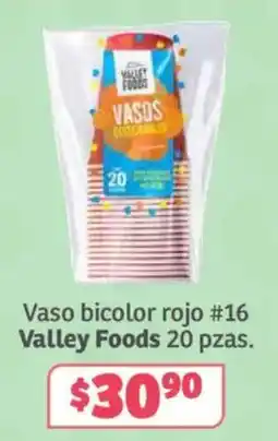 Soriana Súper Valley Foods Vaso bicolor rojo #16 oferta