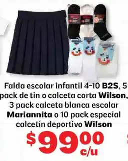 Soriana Mercado Wilson falda escolar infantil 4-10 b2s oferta