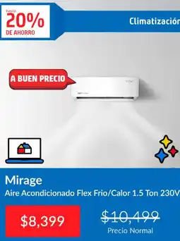 Sodimac Homecenter Mirage Aire Acondicionado Flex Frio/Calor 1.5 Ton 230V oferta