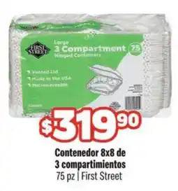 Smart & Final First Street Contenedor 8x8 de 3 compartimientos oferta
