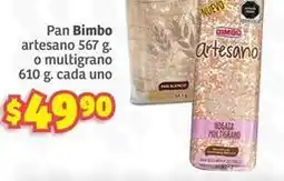 Soriana Híper Bimbo - pan artesano o multigrano oferta
