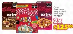 Soriana Híper Kellogg's - cereal froot loops, cereal extra oferta