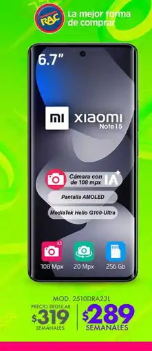 RAC xiaomi note15 oferta