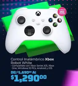 Soriana Mercado Xbox - control inalámbrico robot white oferta