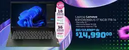 Soriana Mercado Lenovo - laptop 83hda06bus i7 16gb 1tb 14 oferta
