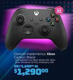 Soriana Mercado Xbox - control inalambrico carbon black oferta
