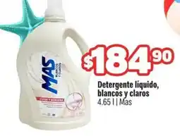 Smart & Final Mas Detergente liquido, blancos y claros oferta