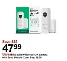 Target Blink battery doorbell 2K camera oferta