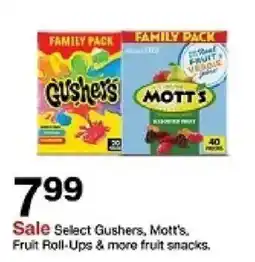 Target Select Gushers, Mott's, Fruit Roll-Ups & more fruit snacks oferta