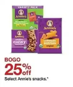 Target Annie's snacks oferta