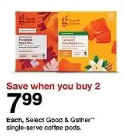 Target Good & Gather single-serve coffee pods oferta