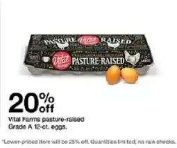 Target Vital Farms pasture-raised eggs oferta