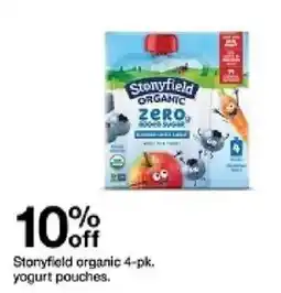 Target Stonyfield organic yogurt pouches oferta